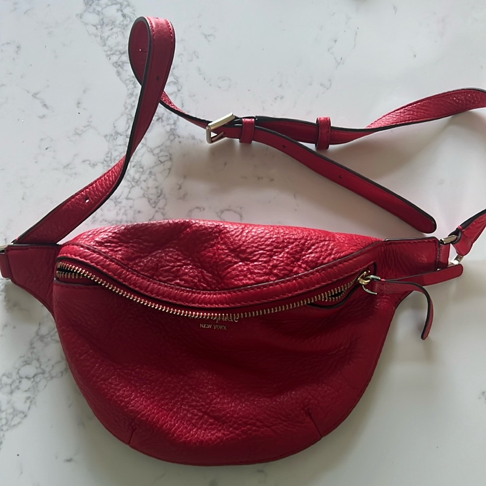 Kate Spade Jackson Belt Bag Pebble Leather Red Bum Bag Fanny Pack